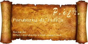 Porubszky Éliás névjegykártya
